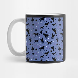 Galloping Horses Purple and Black Mug